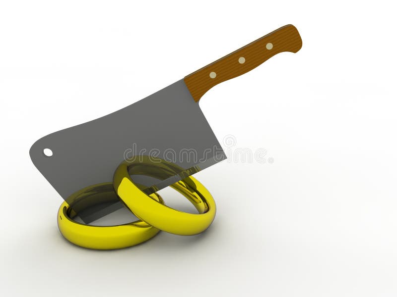 Gold broken wedding rings stock illustration. Illustration of holiday