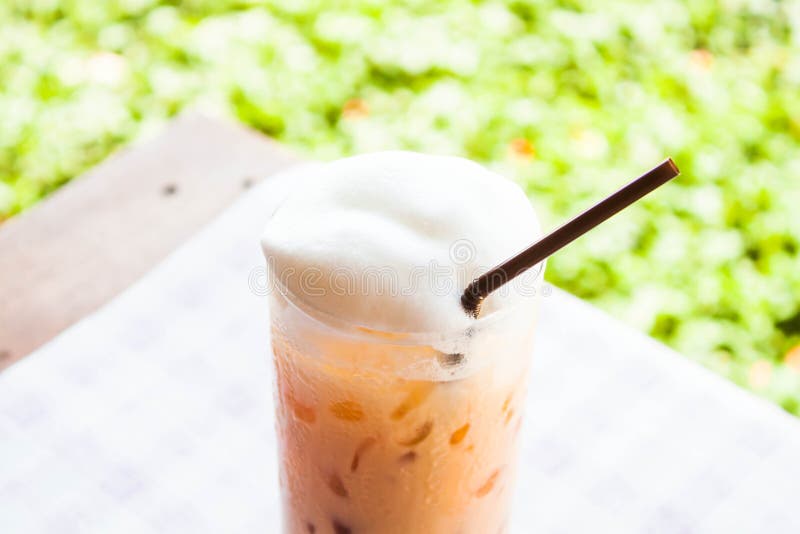 Cold Thai Milk Tea in a Glass Bottle Stock Image Image of restaurant