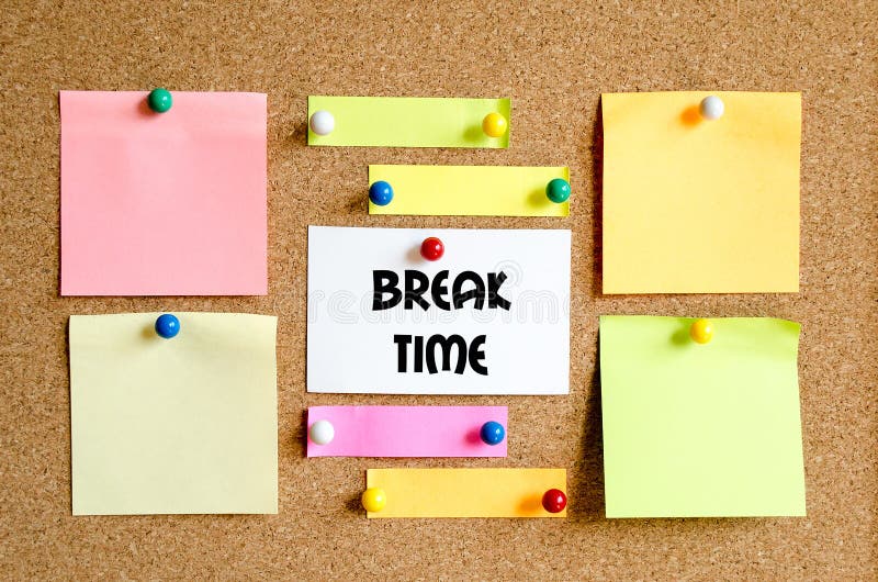 Break time text concept royalty free stock images