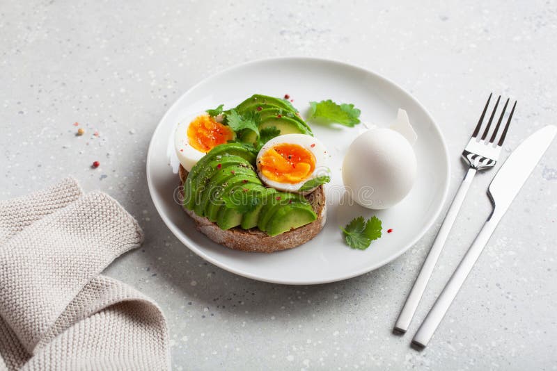 Breakfast Avocado Sandwich with Boiled Egg Stock Photo Image of bread