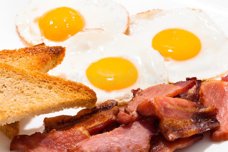 Breakfast Meal - Eggs, Toast and Bacon Stock Photo - Image of food