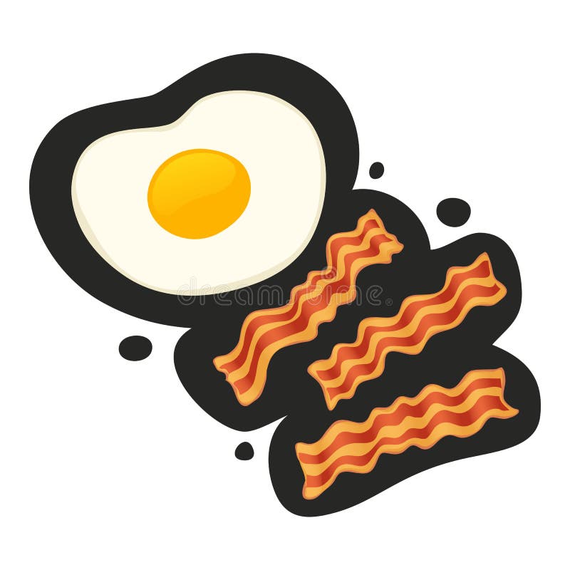 Fried Egg and Bacon Emoji Set Stock Vector Illustration of fresh