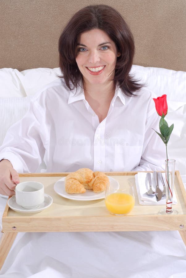 Breakfast in bed stock photo. Image of relax, daylight 8868126