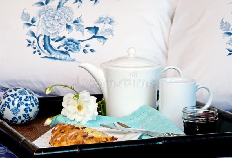 Breakfast In Bed With Pillows