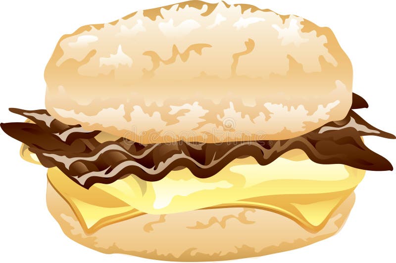 Breakfast biscuit sandwich stock illustration. Illustration of diet