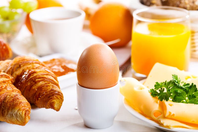 Breakfast with boiled egg