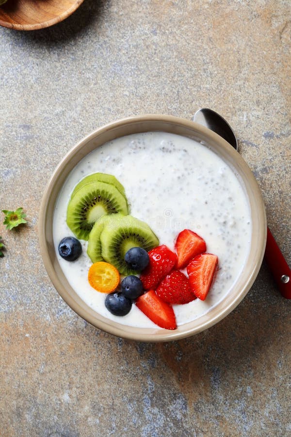 Breakfast Bowl with Chia Seeds Stock Image Image of berry, freshness