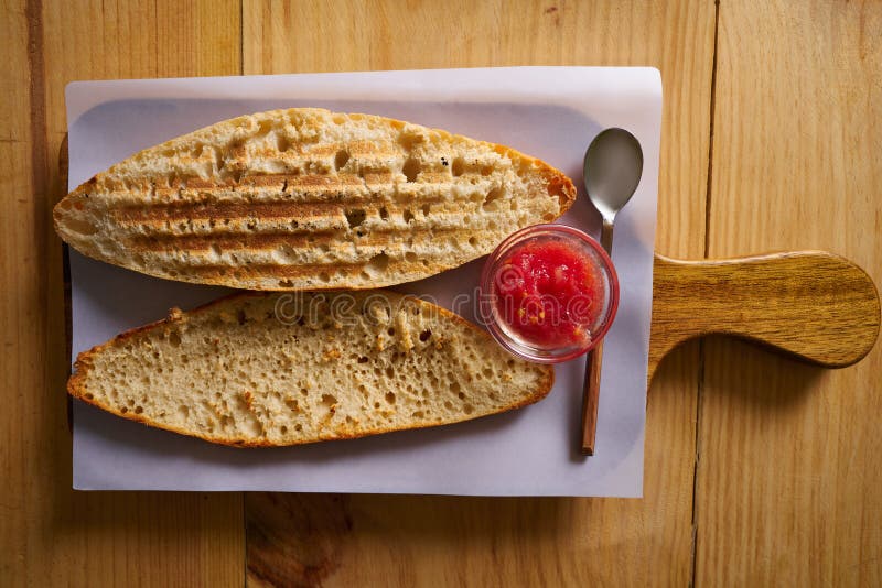 Breakfast Bread Slices with Tomato Stock Photo Image of appetite