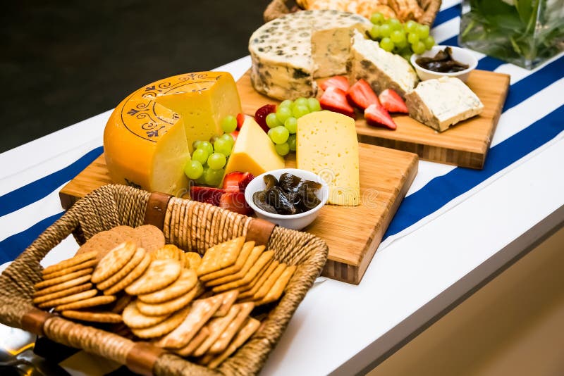 Breakfast Brunch Cheese Board at Spring Festival Picnic Event Stock