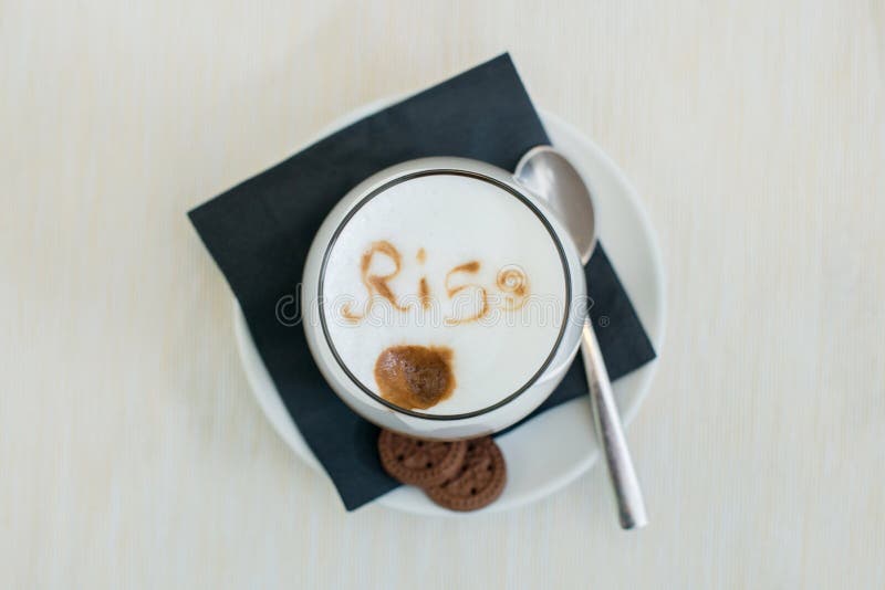 Breakfast with Cappuccinoand Milk Rice Stock Photo Image of dessert