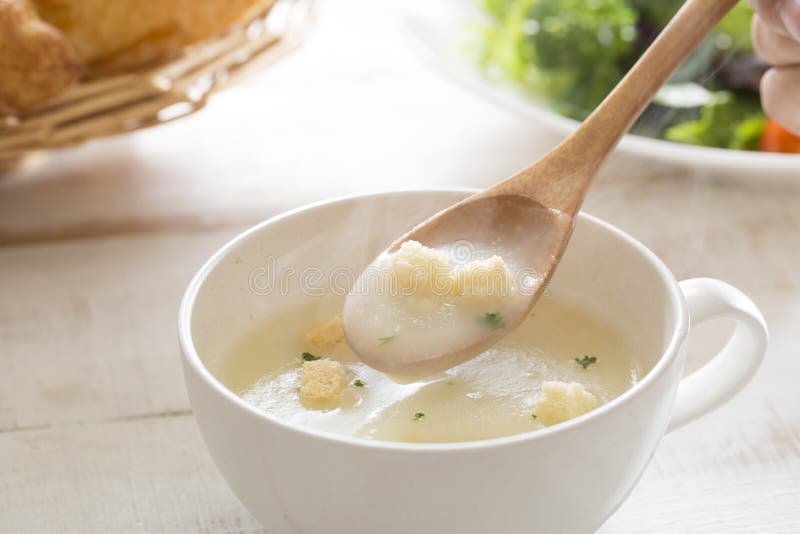 Breakfast of clam chowder