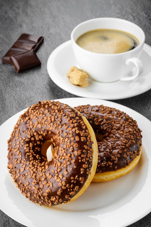 Breakfast with Coffee and Donuts Stock Photo Image of cappuccino