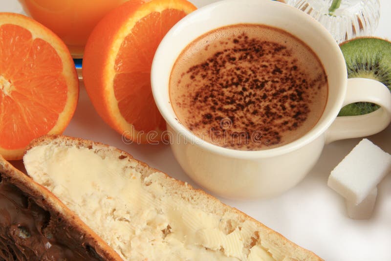 Breakfast, Coffee and Fruits Stock Image Image of sporting, good 9104297