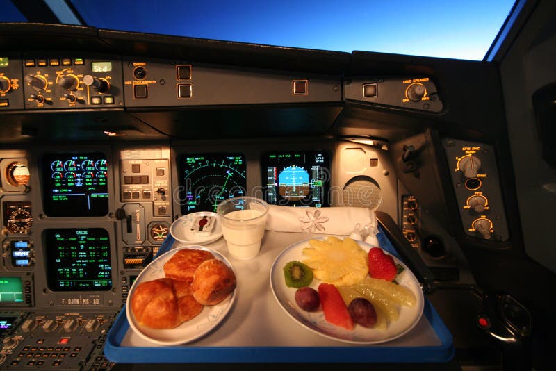Breakfast in the cokpit