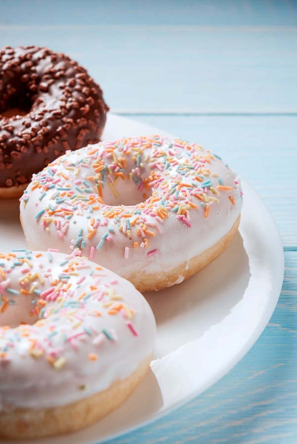 Breakfast of Donuts and Coffee Stock Photo Image of drink, food