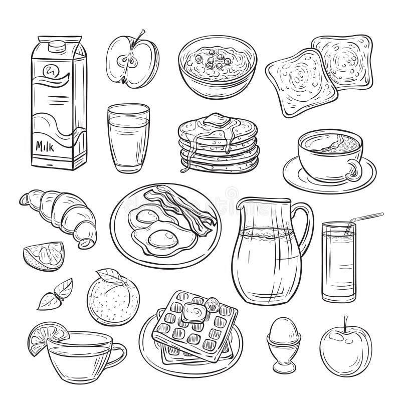 Healthy food background sketch for your design  CanStock