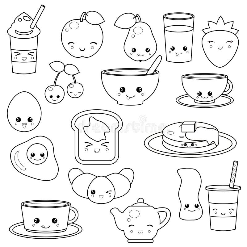 cute cartoon food coloring pages