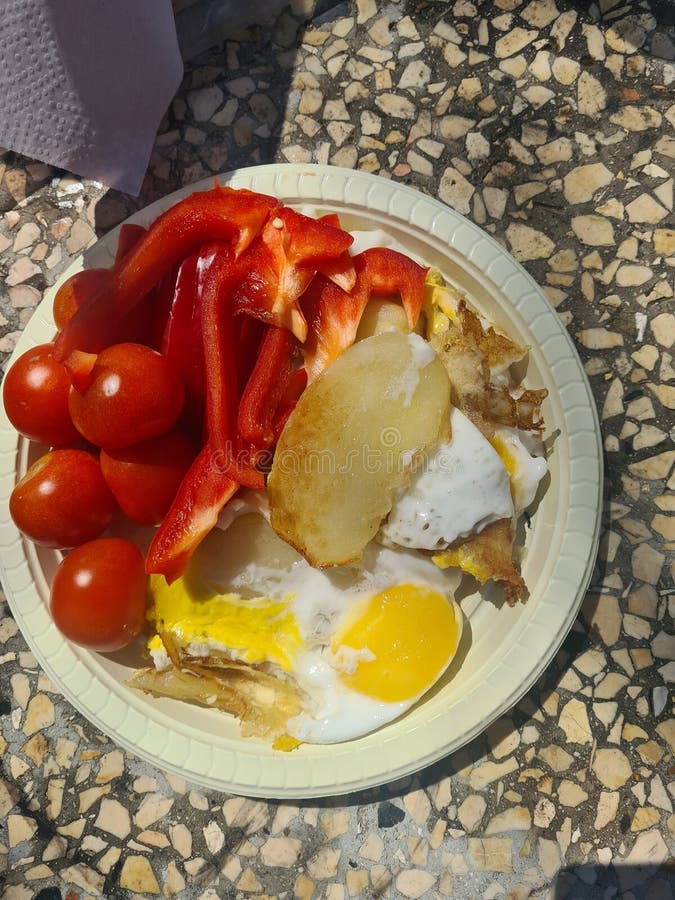 Breakfast food with an egg stock photo. Image of fish - 267412652