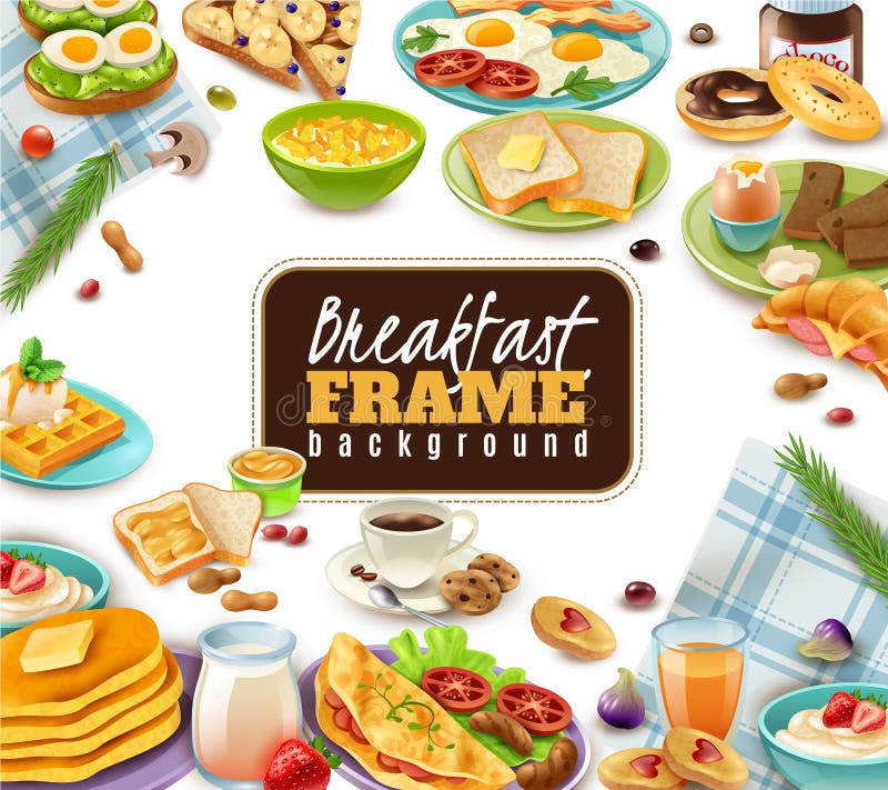 Breakfast Frame Background vector illustration Breakfast Frame Background vector illustration