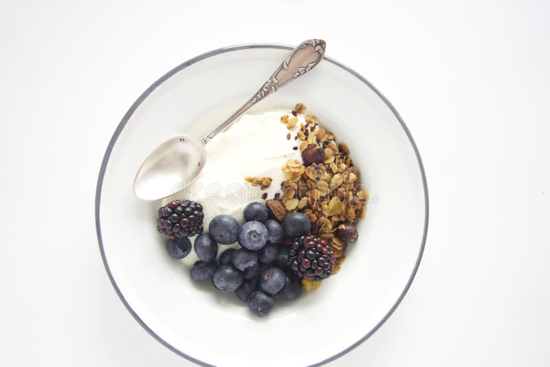 Breakfast with Granola, Yogurt and Fruit Stock Photo - Image of granola