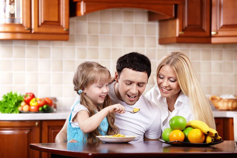 Breakfast of a happy family