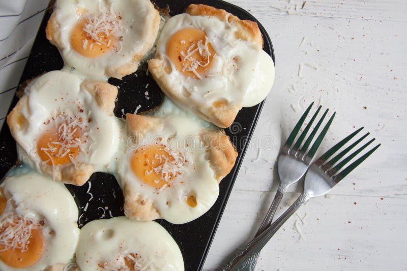 Eggs baked in a bread stock image. Image of foodphotos - 104325943