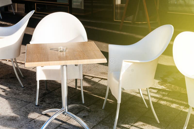 Breakfast Lunch or Dinner in a French Street Restaurant Cafe Stock