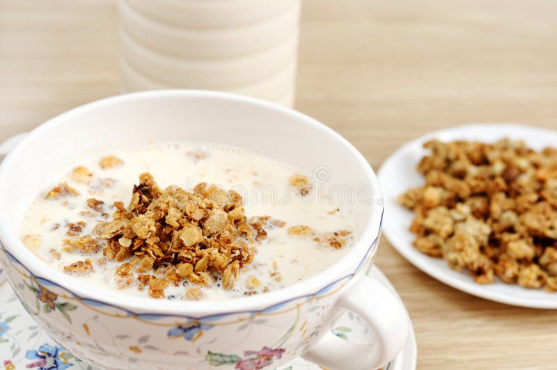 Breakfast Muesli with Milk Stock Image Image of healthy, gourmet
