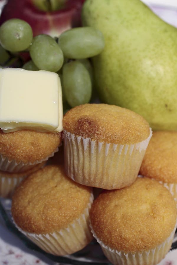 Breakfast Muffins and Fruit Stock Image Image of muffins, plated 3752675
