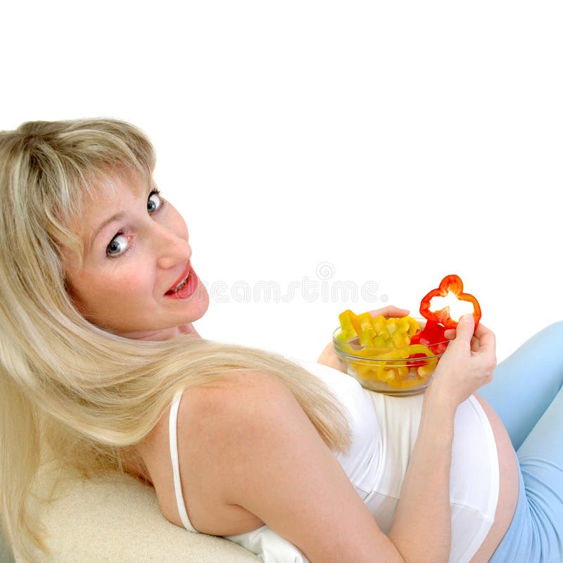 Breakfast of the Pregnant Woman Stock Photo Image of leisure, person