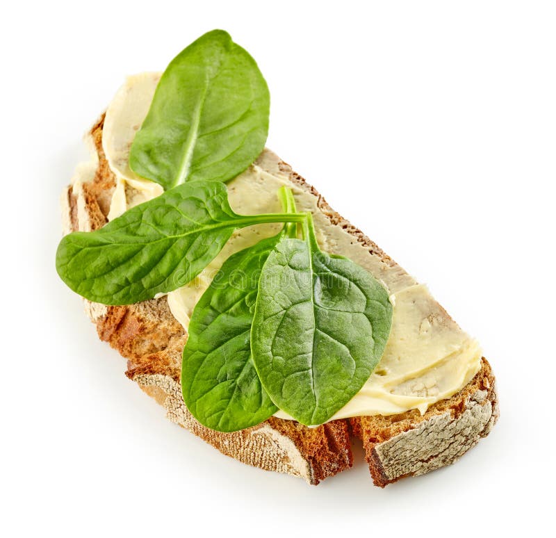 Breakfast Sandwich with Spinach Leaves Stock Photo Image of breakfast