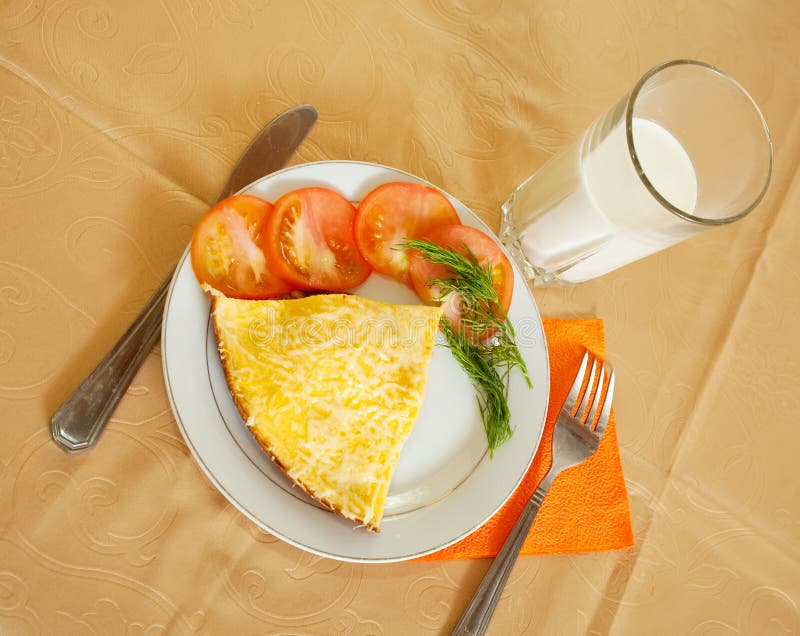 Breakfast with Scrambled Eggs Stock Image - Image of fork, nutrition