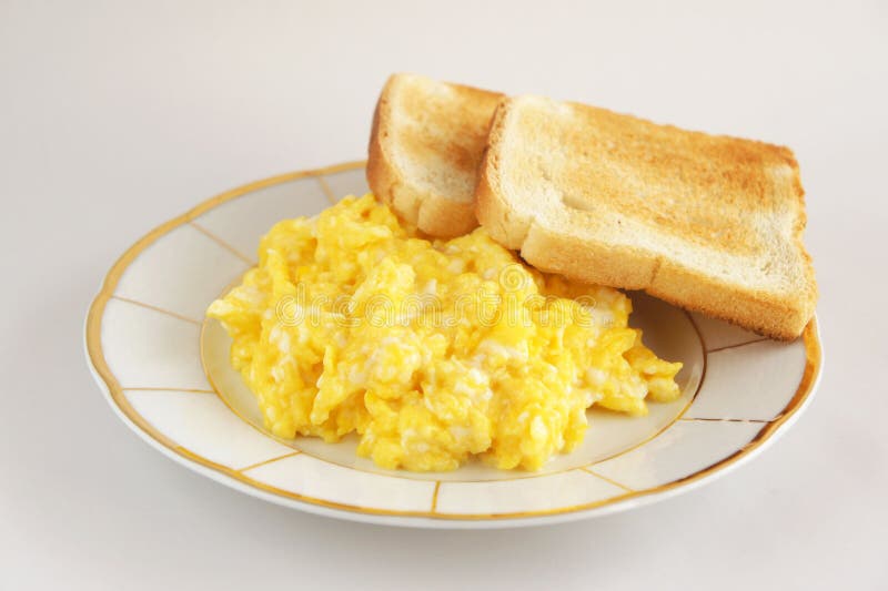 Breakfast with Scrambled Eggs Stock Image - Image of beginning, health