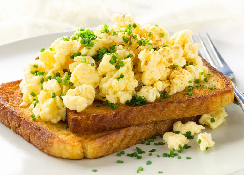 Breakfast with Scrambled Eggs Stock Photo - Image of diet, breakfast