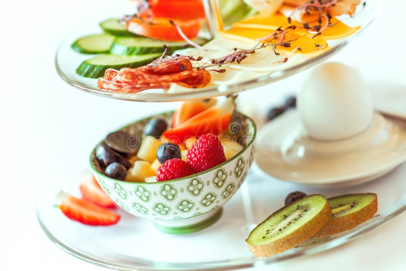 Breakfast in the Hotel. Table Setting Stock Photo Image of vegetable