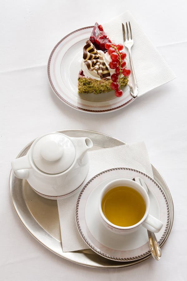 Breakfast still life with cake