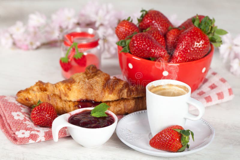 Breakfast with strawberries