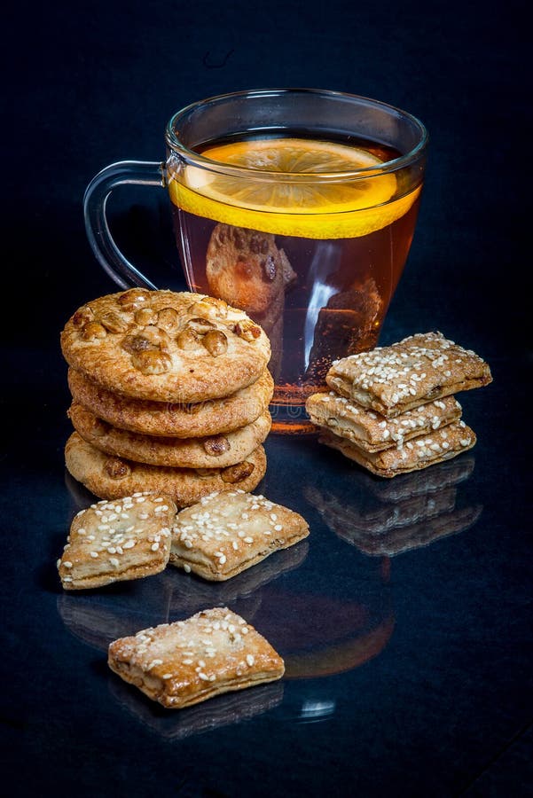Breakfast with Tea and Biscuits Stock Photo Image of eating