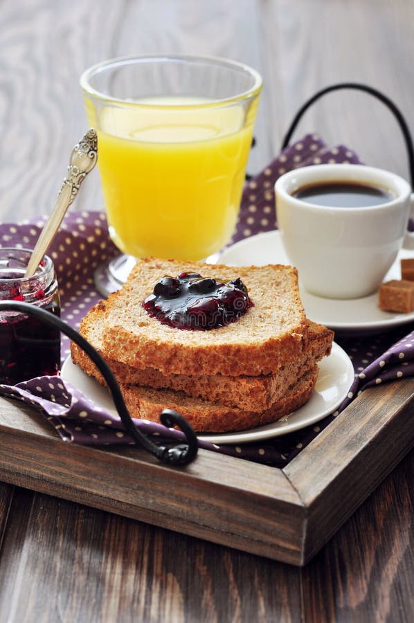 Breakfast with toast stock image. Image of glass, breakfast 36835867