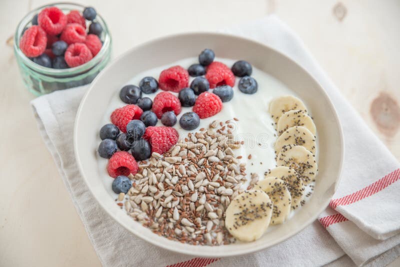 Breakfast with Yogurt, Granola and Berries Stock Image Image of seeds, honey 93794627