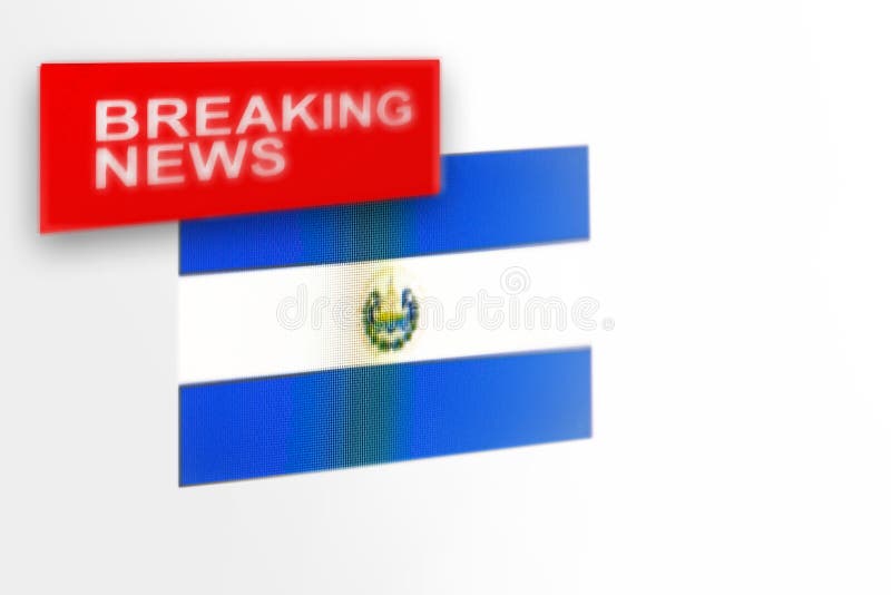 Breaking news-, El Salvador lands flagga och inskriftnyheterna royaltyfria foton Breaking news-, El Salvador lands flagga och inskriftnyheterna royaltyfria foton