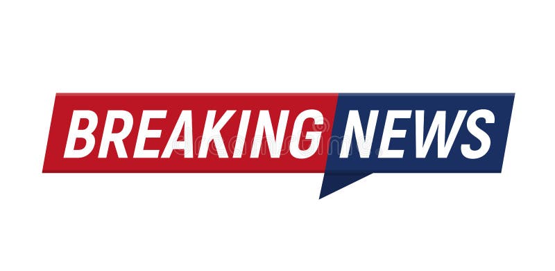 Breaking news headline minimalistic logo on white background. Entertaining show with news. Vector Illustration.