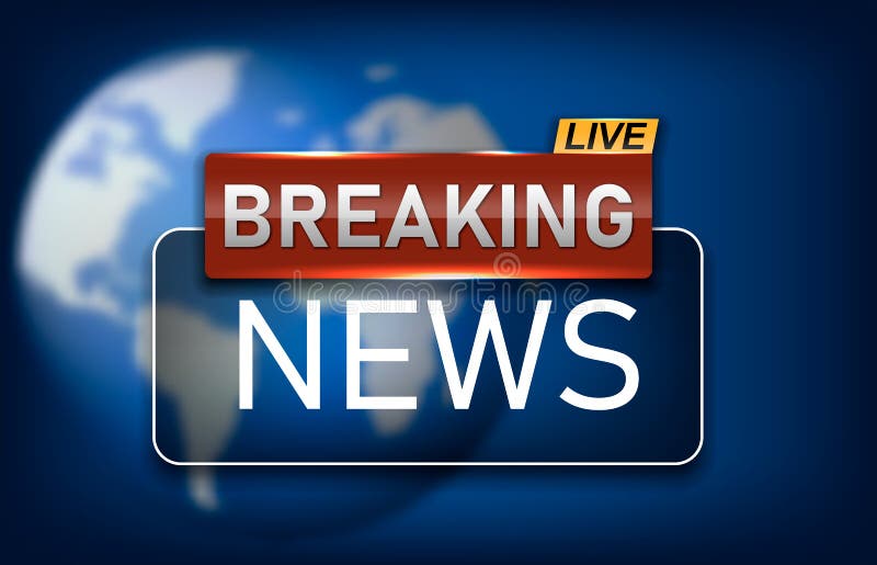 Breaking News Template. Breaking News Text on Dark Blue with Earth and ...