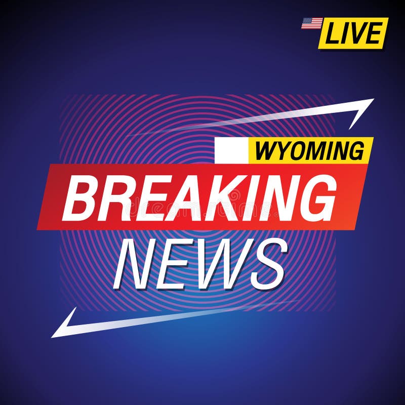 Breaking News. United States of America with Backgorund. Wyoming and