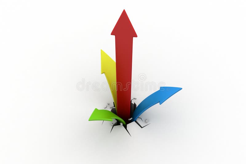 Breaking through to success as a financial graph vector illustration