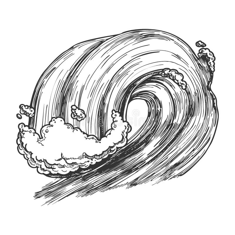 Breaking Tropical Sea Marine Wave Storm Vector stock illustration Breaking Tropical Sea Marine Wave Storm Vector stock illustration