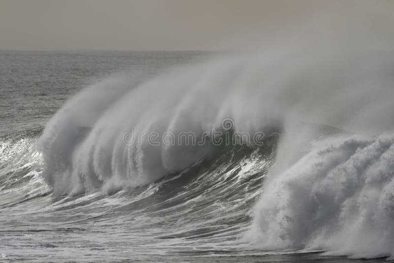 Breaking Waves with Wind Spray Stock Image Image of landscape