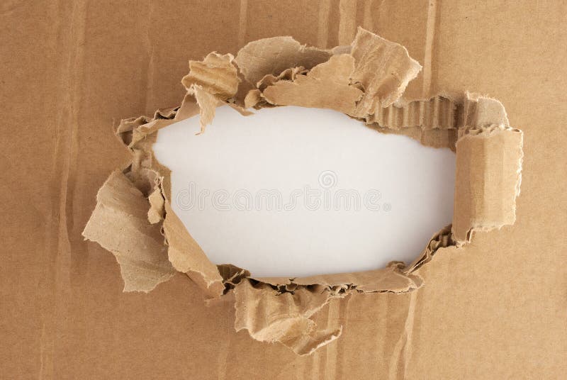 Breakthrough Cardboard Hole. Stock Image Image of element, burst
