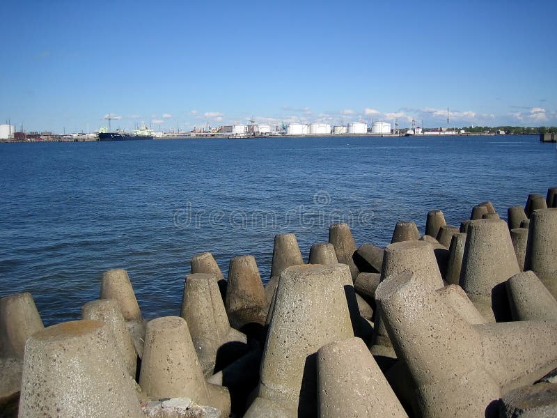 Breakwater. stock image. Image of reflected, brine, baltic - 900045