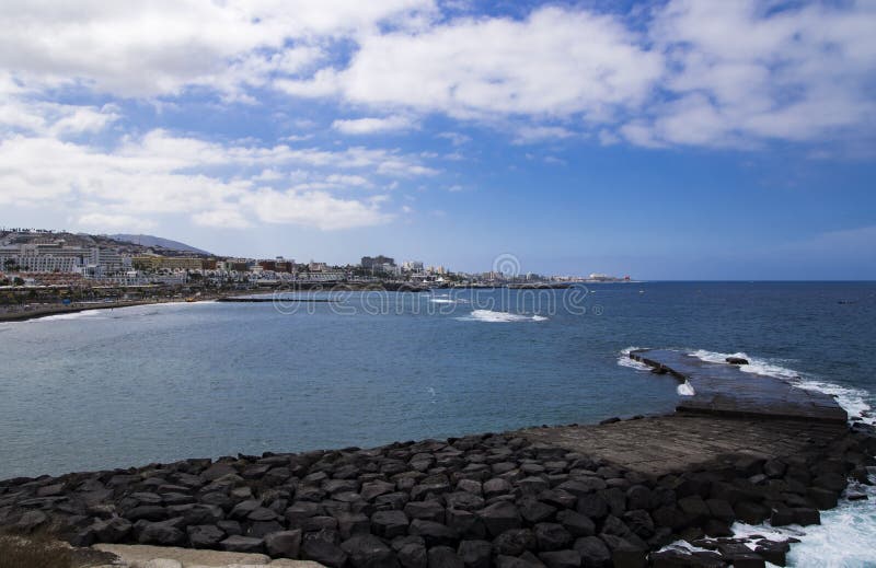 Breakwater on the coast stock image. Image of island - 155677171